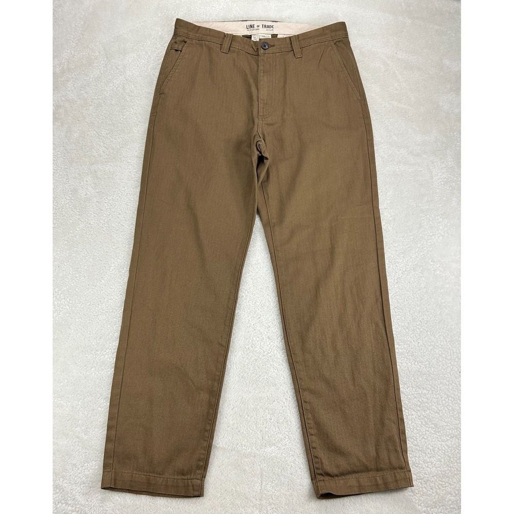 Line Of Trade The Officer Chino Pants Mens 33x32 Brown Herringbone Mid Rise
